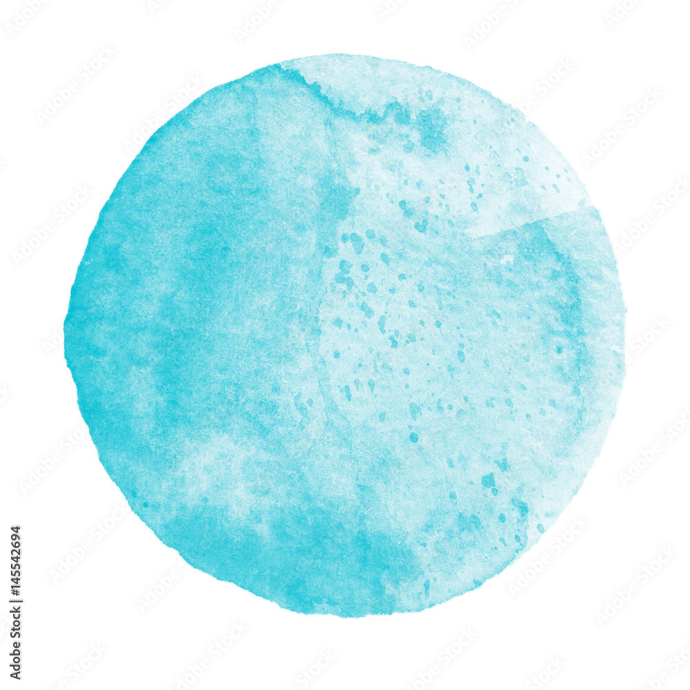 Watercolor abstract blue circle isolated on white Watercolor abstract blue circle isolated on white
