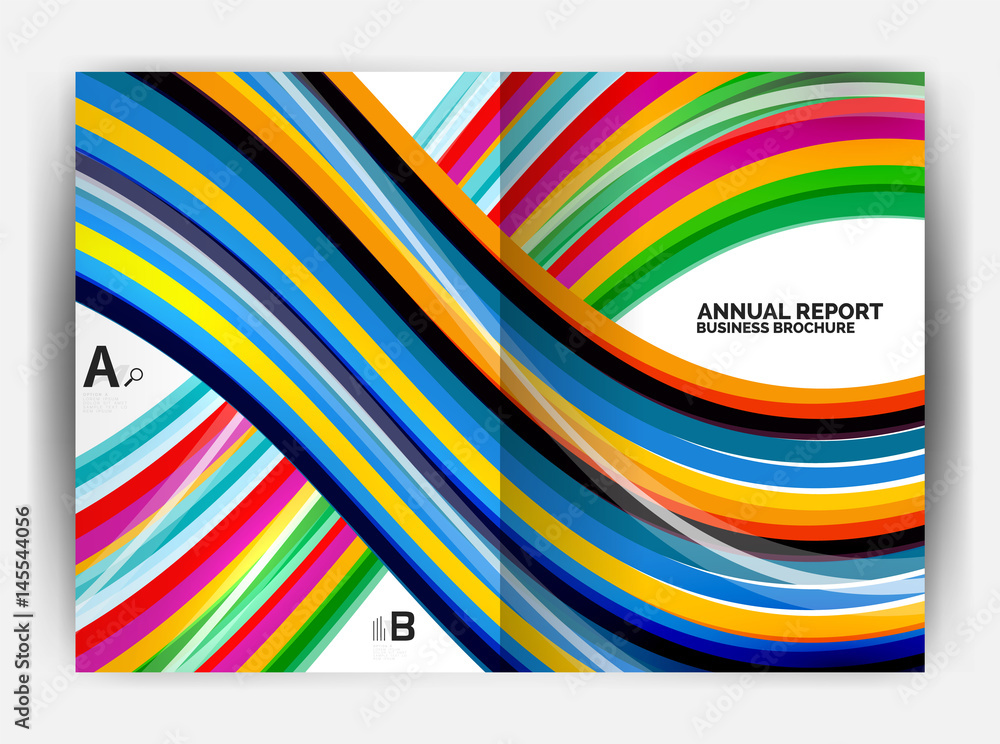 Business report cover template wave Business report cover template wave