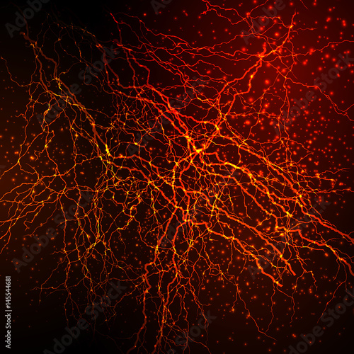 Neurons in the brain, flash strike, thunderbolt easy editable
