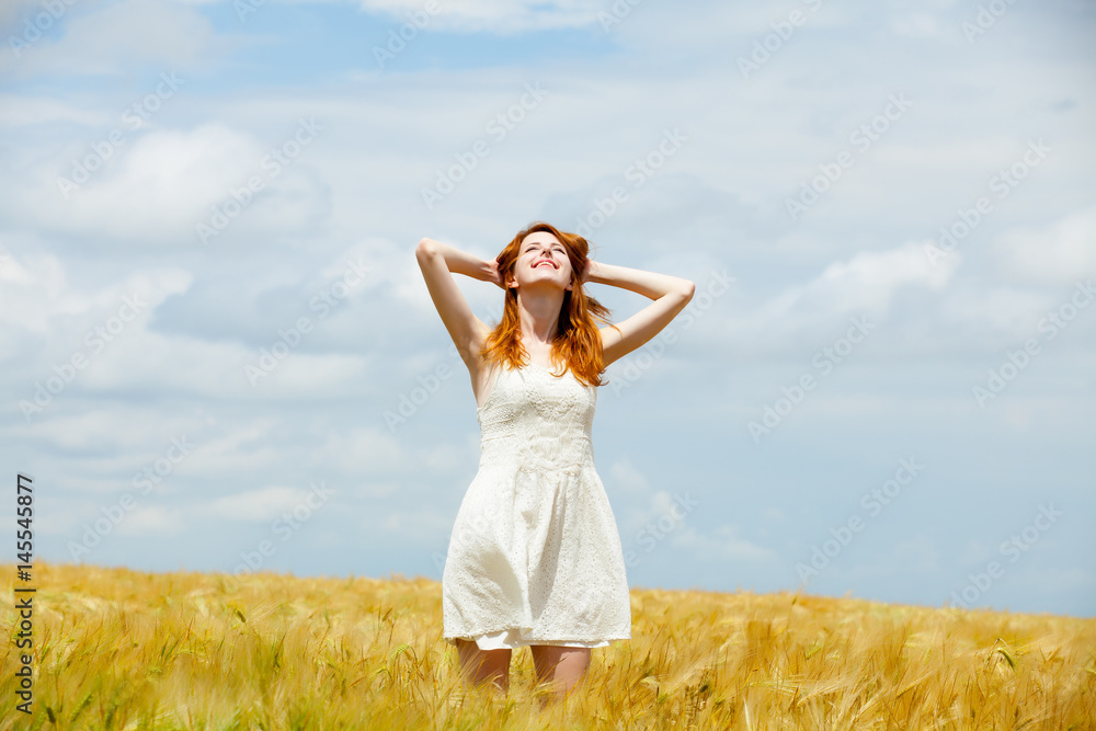 portrait of beautiful young woman on the wonderful wheat field background portrait of beautiful young woman on the wonderful wheat field background