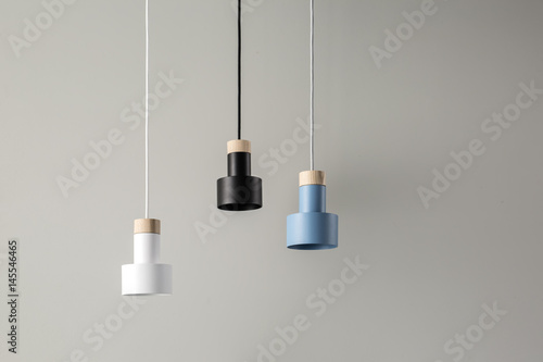 Hanging colorful lamps photo