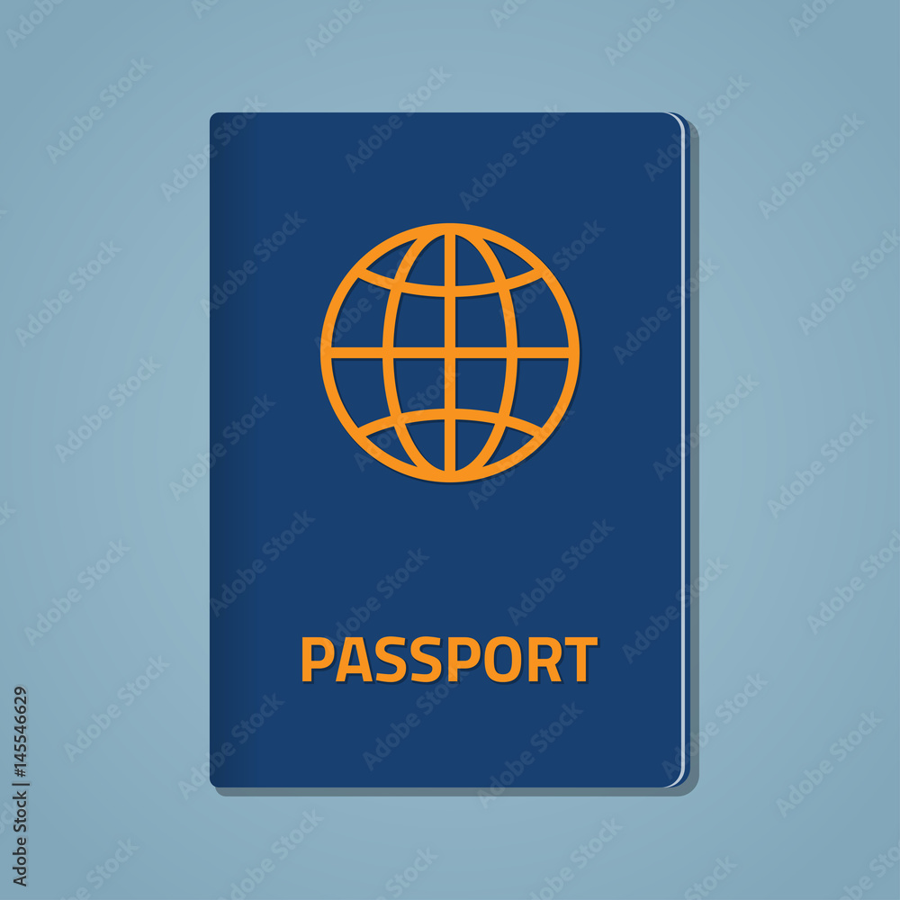 Passport closed flat illustration Passport closed flat illustration