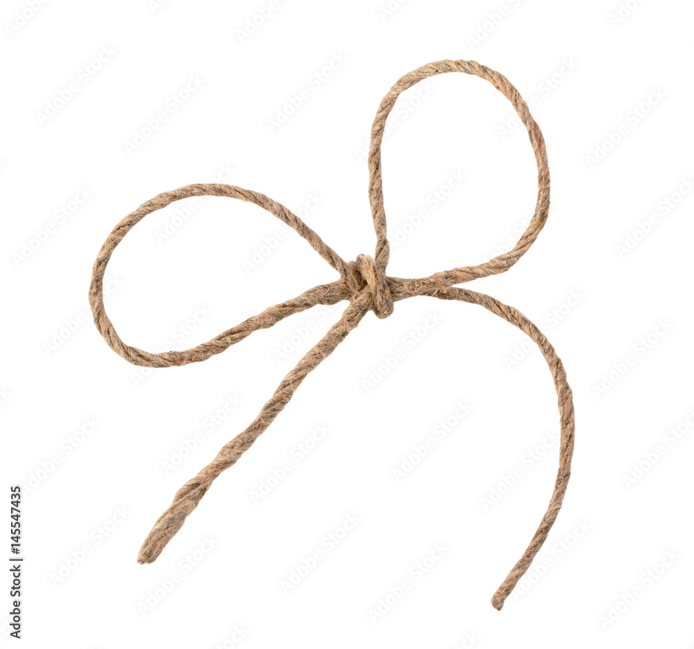 Rope bow isolated on white background