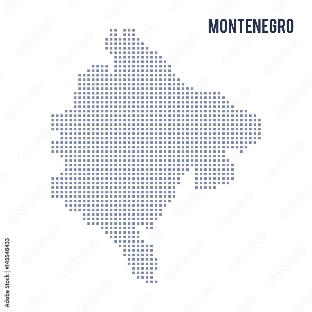 Vector pixel map of Montenegro isolated on white background