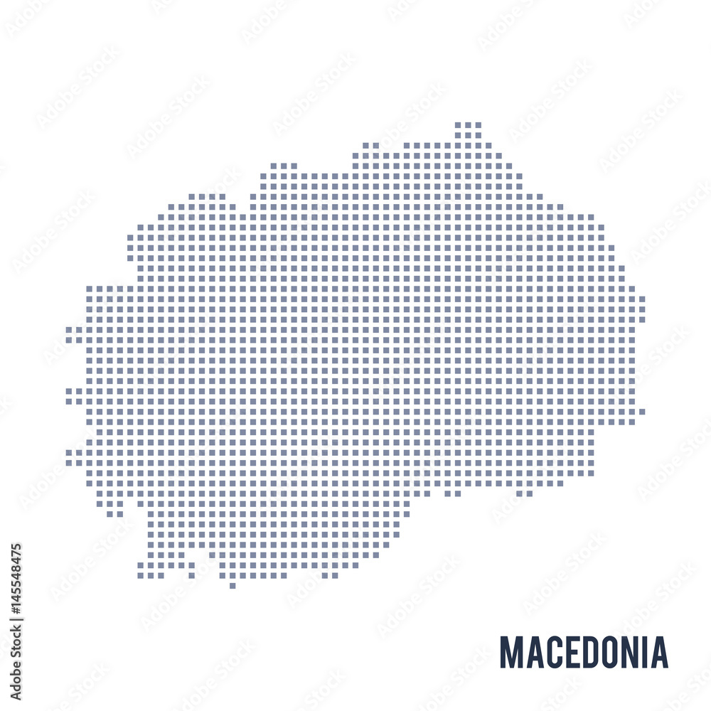 Vector pixel map of Macedonia isolated on white background