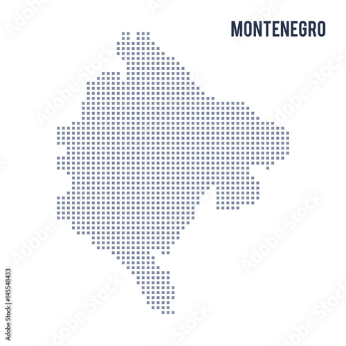 Vector pixel map of Montenegro isolated on white background