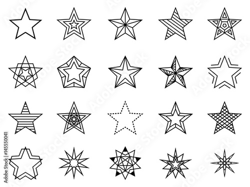 Linear stars vector set