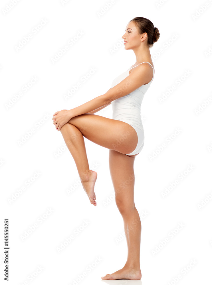 beautiful young woman in white underwear beautiful young woman in white underwear