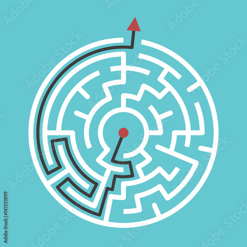 Circular maze with solution