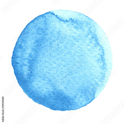 Watercolor abstract blue bell circle isolated