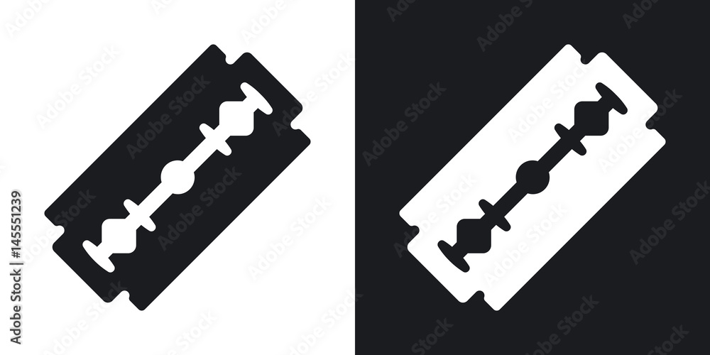 Vector razor blade icon. Two-tone version on black and white background  Stock Vector | Adobe Stock