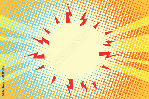Electric sparks of energy pop art background