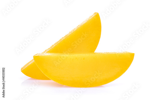 Obraz na płótnie slice of fresh mango isolated on white background