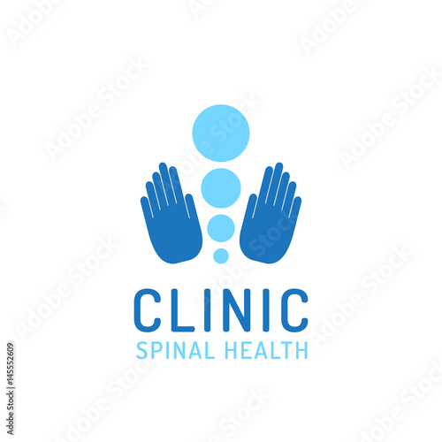 Vector logo clinic dealing with the health of the back and spine, osteopathy and manual therapy