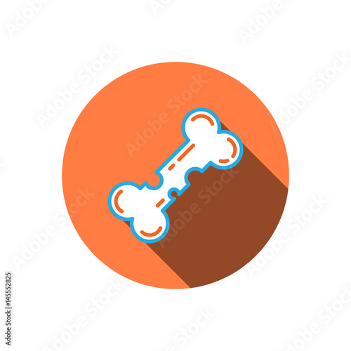 Vector flat dice icon isolated on white background symbolizing osteoporosis.