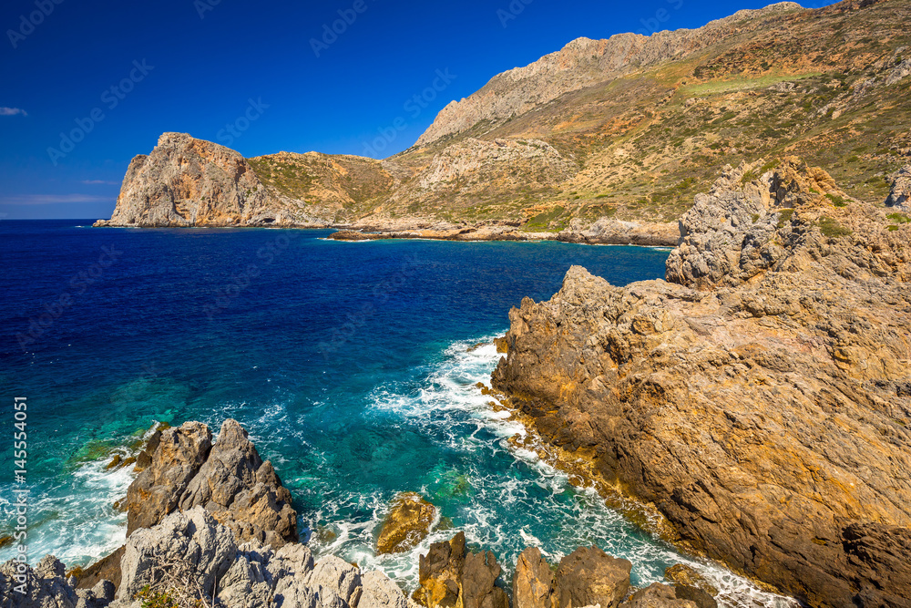 Coastline of Falassarna on Crete, Greece