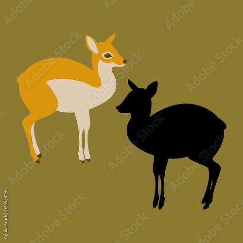 mouse deer vector illustration style Flat silhouette
