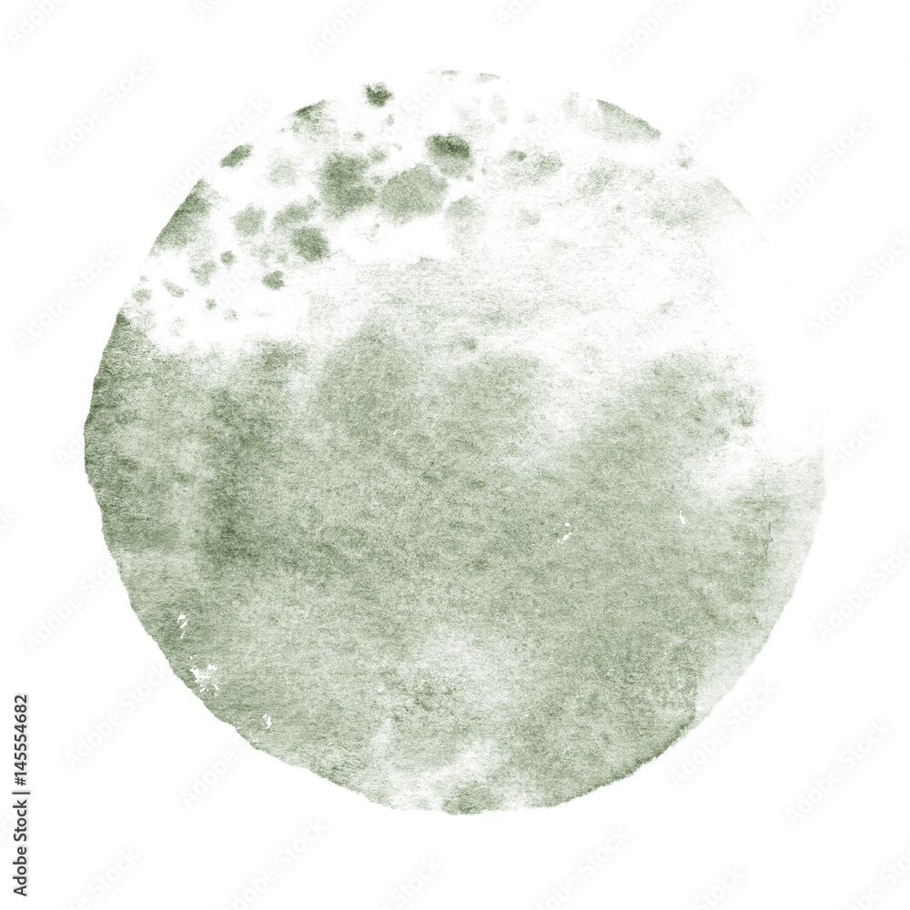 Watercolor abstract khaki circle isolated on white Watercolor abstract khaki circle isolated on white
