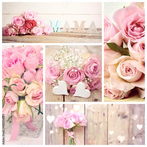 Muttertag - Collage - rosa ...