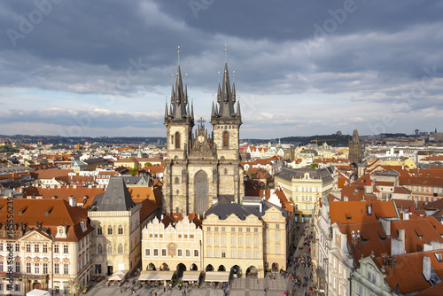 Panoramic view of the Old Town Square in Prague. Czech Republic © Savvapanf Photo ©