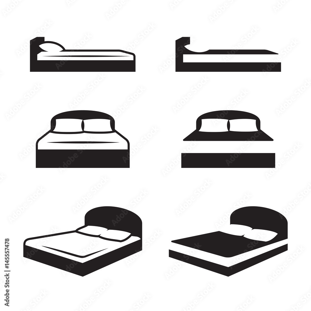 Bed icons set Bed icons set