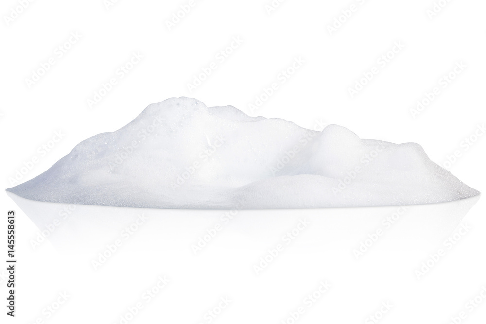 white foam bubbles texture isolated on white background - obrazy, fototapety, plakaty 
