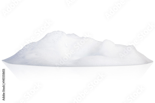 white foam bubbles texture isolated on white background photo