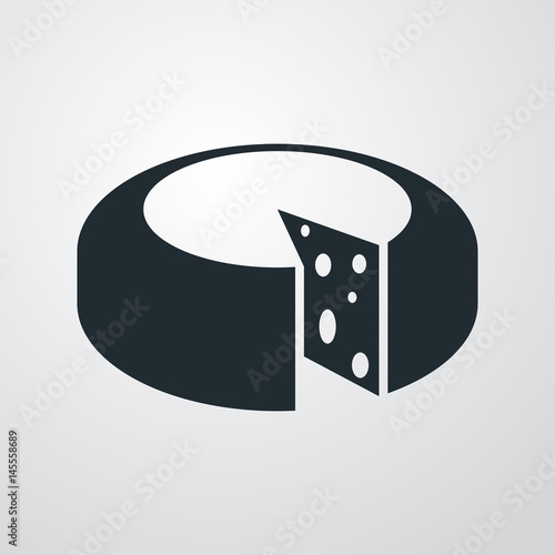 Icono plano queso emmental en fondo degradado