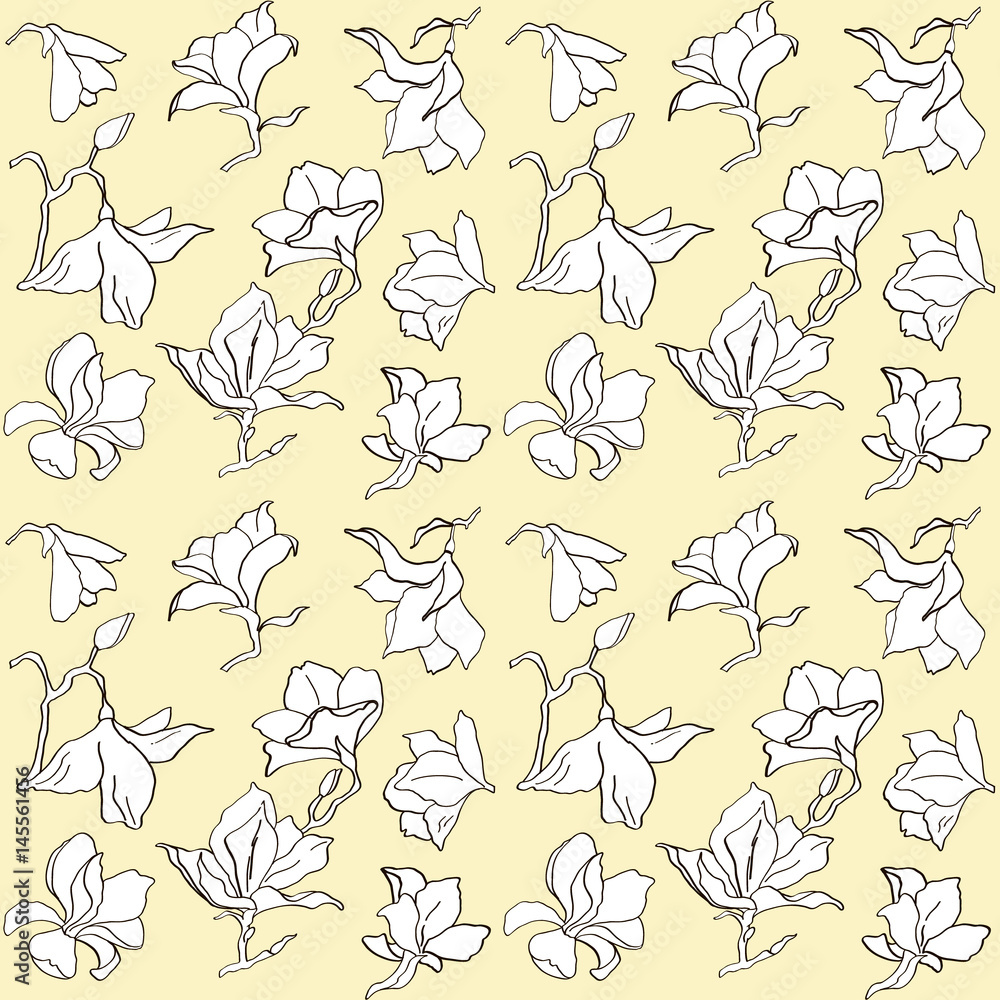 Magnolia flower seamless pattern Magnolia flower seamless pattern