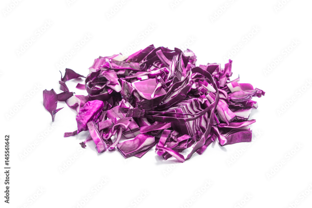 Sliced Purple cabbage on white background. Sliced Purple cabbage on white background.
