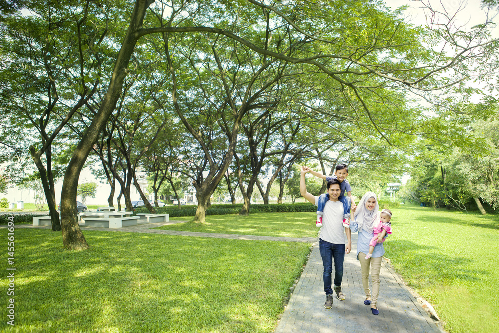 Asian family in the park