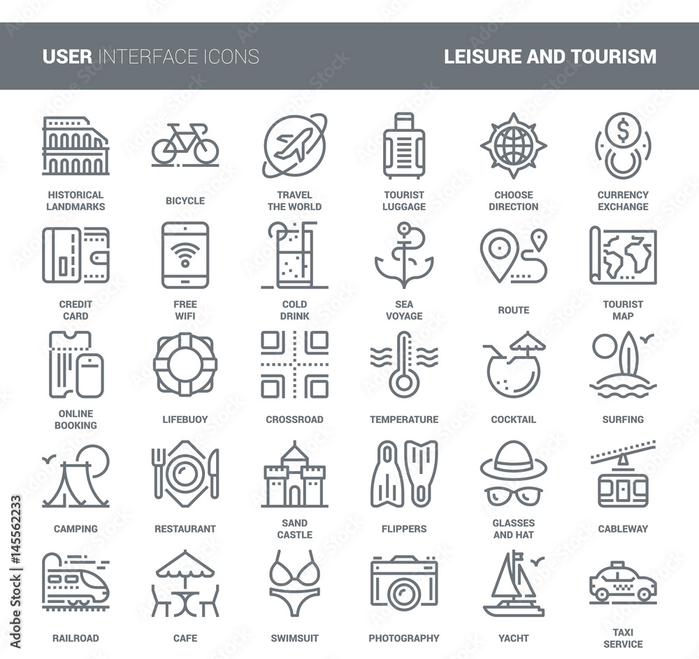Leisure and Tourism Icons Leisure and Tourism Icons
