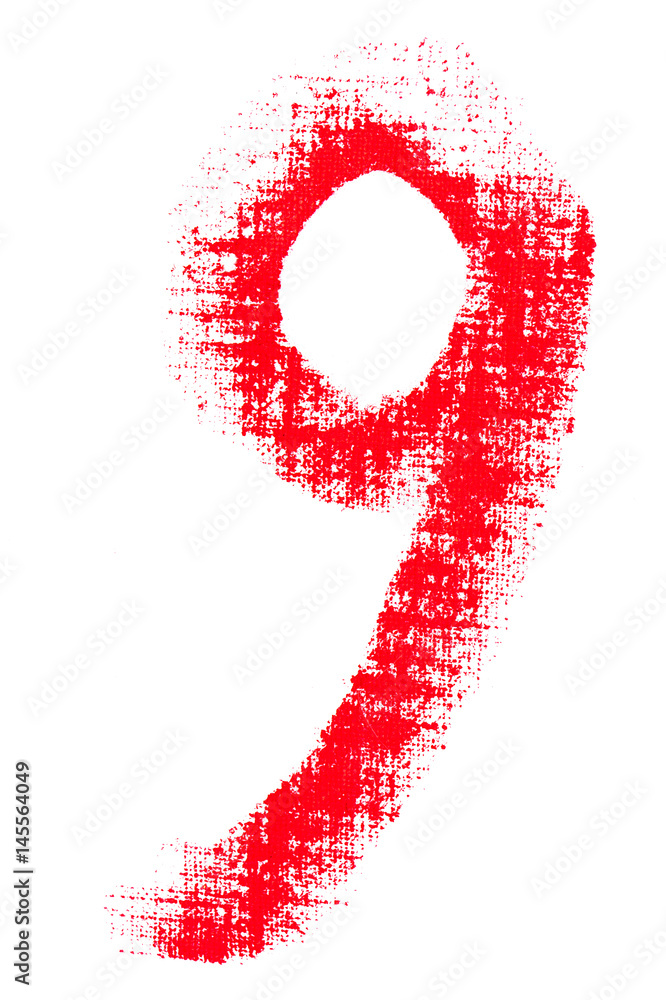 Fototapeta premium uppercase lipstick alphabet - capital number 9