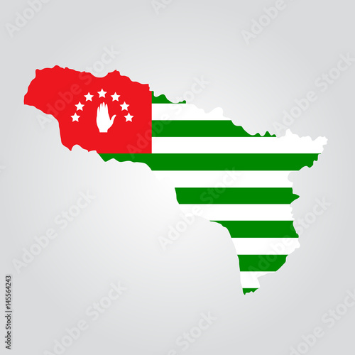 Map and flag of Abkhazia. Republic of Abkhazia vector