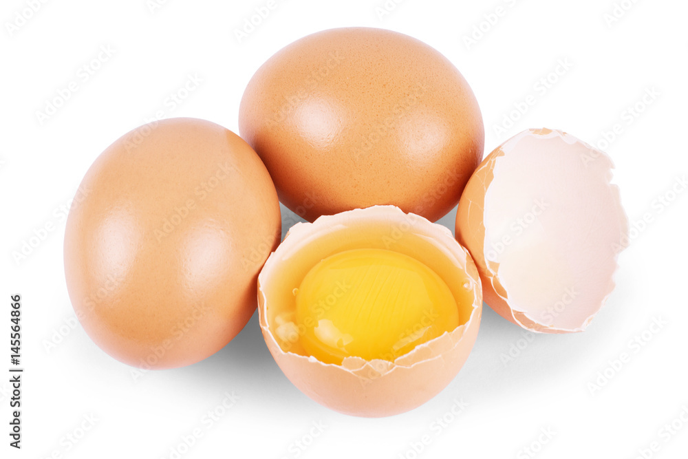 Single brown chicken egg isolated on white Single brown chicken egg isolated on white
