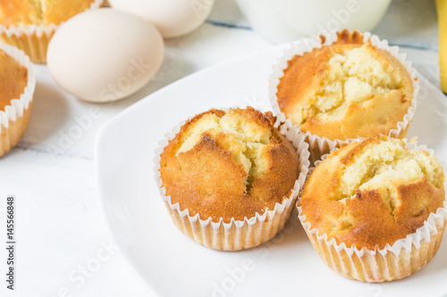 Homemade Banana Nut Muffins Ready to Eat