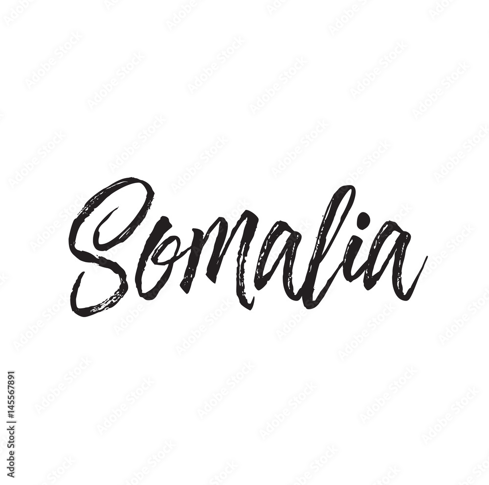 Fototapeta somalia, text design. Vector calligraphy. Typography poster.