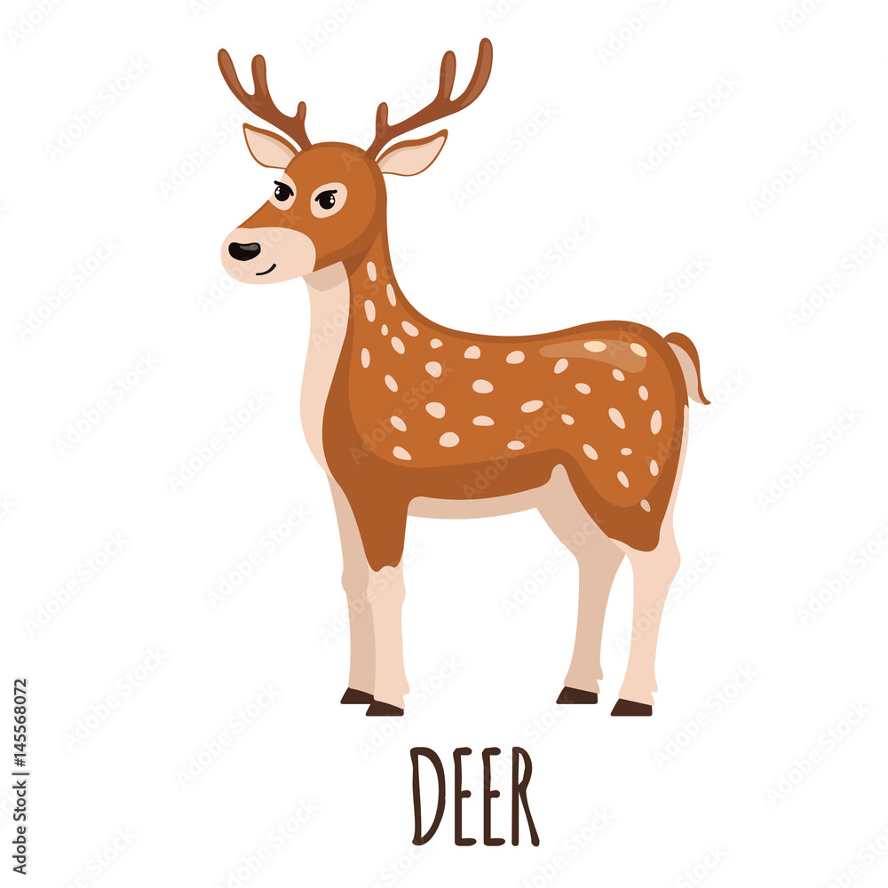 Cute Deer in flat style. Cute Deer in flat style.