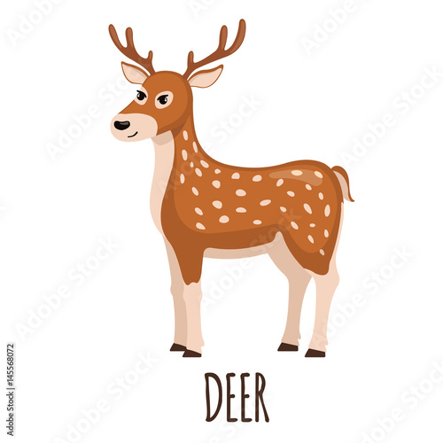 Cute Deer in flat style.