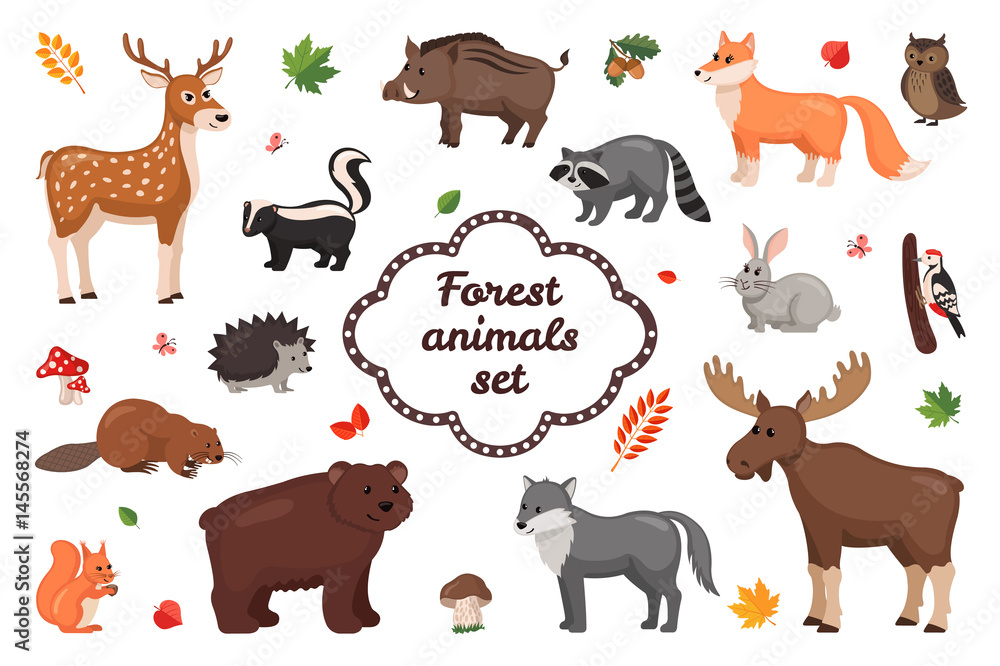 Forest animals set. Forest animals set.