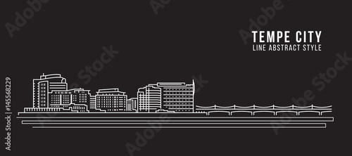 Cityscape Building Line art Vector Illustration design -  Tempe city