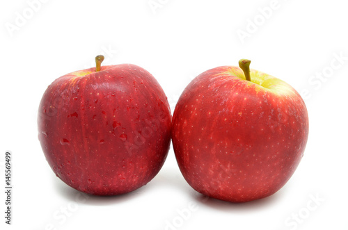 Fresh red two apples