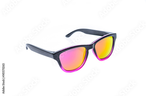 Fashion Children sunglasses, sun shades or spectacles isolated on white background.
