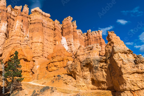 Hiking in Bryce Canyon  Rim trail-Sunset to Sunrise  Queens Garden and Peek-A-Boo Loop Trails  Bryce Canyon National Park  North America  USA