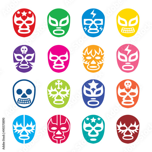 Lucha Libre, Luchador icons, Mexican wrestling masks  photo