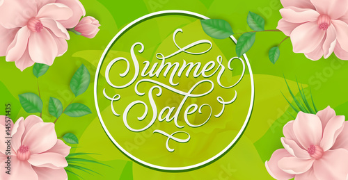 Summer Sale Lettering With Flowers