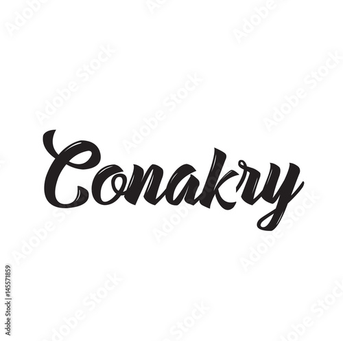 conakry, text design. Vector calligraphy. Typography poster.