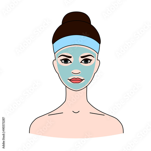 Cosmetic therapeutic blue kaolin mask for face.