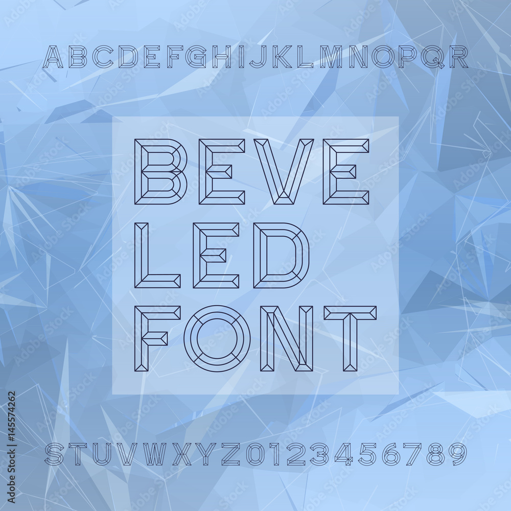 Chisel Alphabet Vector Font. Type letters and numbers. Chiseled block typeface for your design