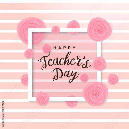 Happy Teacher's Day poster. Vector Illustration.